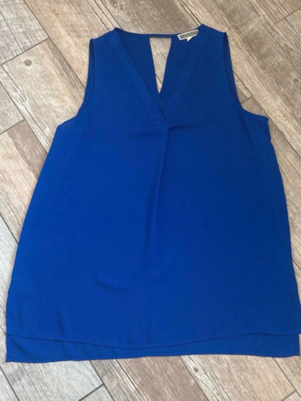 Pleione Sleeveless V-Neck Blouse - Cobalt Blue